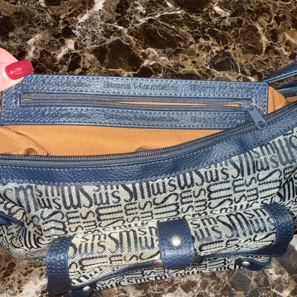 π Stone Mountain Navy Monogram Shoulder Bag - Picture 8 of 11